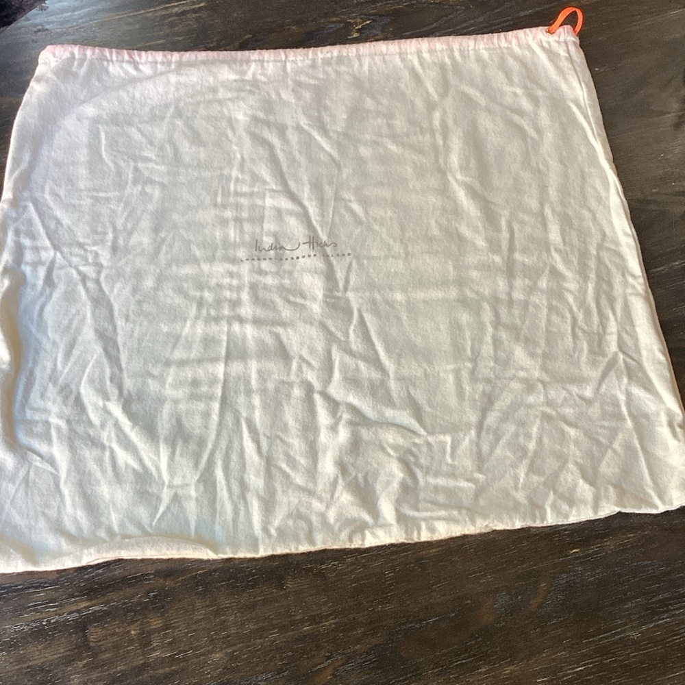India Hicks Large Cream Dust Bag with Orange Drawstring